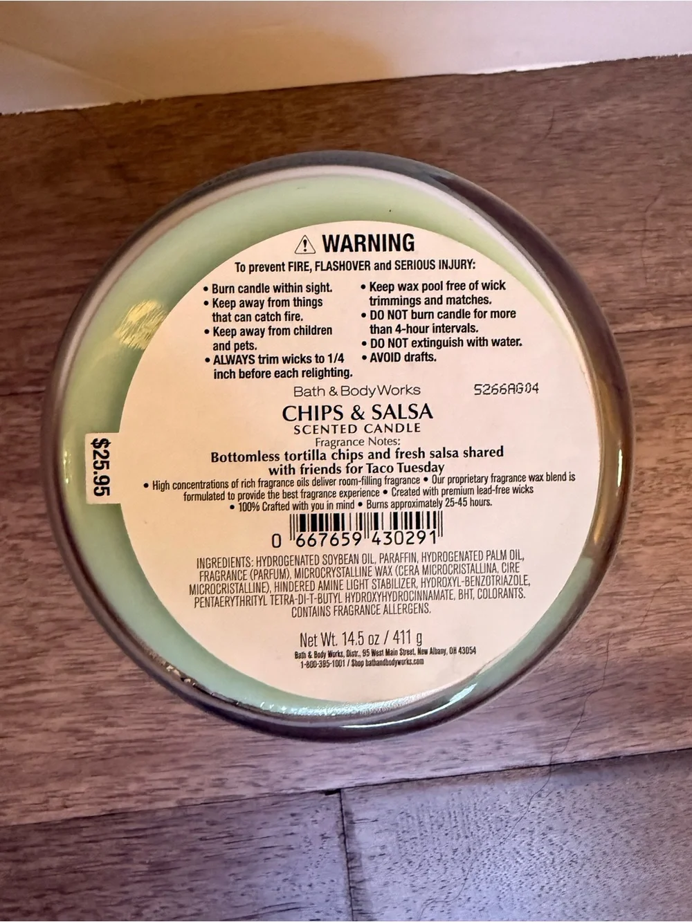 Bath & Body Works Chips & Salsa Scented Candle - Aqua Color